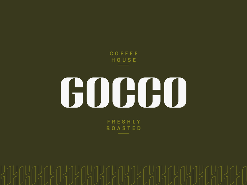 Gocco Coffee House Brand Identity brand branding cafe coffee coffee logo design green icon identity illustration letter lettering lettermark logo logotype minimalist pattern type typography wordmark