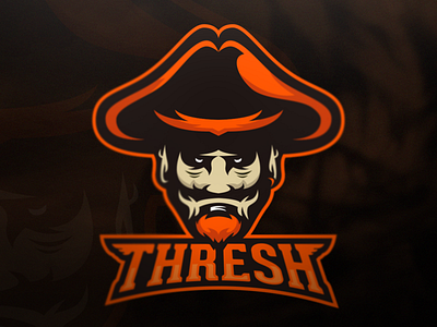 Thresh - Pirate Mascot Logo branding gaming identity logo mascot orange pirate sport thresh