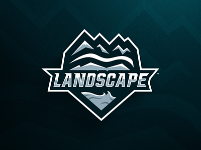Landscape Logo Design gaming landscape logo mountains nature rapids sports. esports