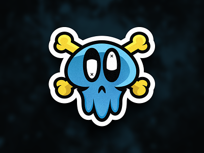 Derp Skull cartoon crossbones derp gaming logo skull sticker vector
