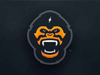 Power Gorilla - Mascot Logo Design ape branding esports gorilla king kong logo mascot monkey power sports