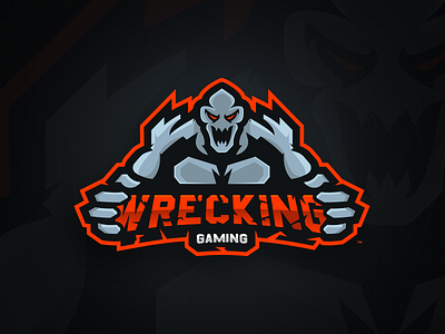 Wrecking Gaming Primary Logo - Mascot Logo Design esports gaming identity logo man mascot monster sports wrecking