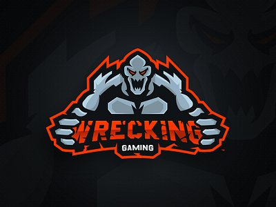 Wrecking Gaming Primary Logo - Mascot Logo Design