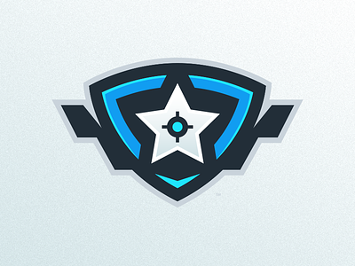 FPS Star Logo Design badge blue esports fps gaming logo reticle shield shooter sports star streaming