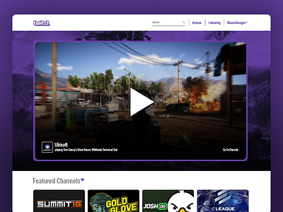 Twitch Landing Page - #DailyUI #003