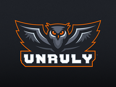 Unruly - Owl Mascot Logo Design design esports gaming logo mascot night owl sports unruly wings