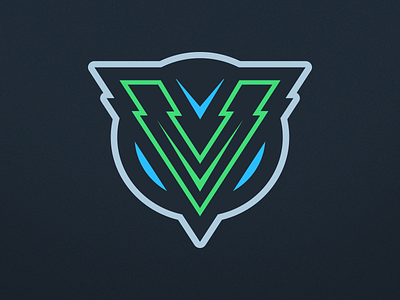 Letter V Logo Design arrow branding design electric esports gaming letter v logo neptune sea green sports