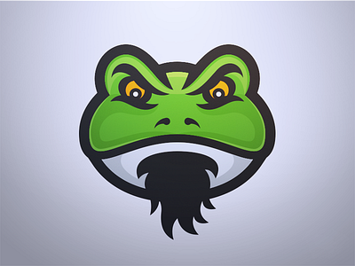 Father Frog - Mascot Logo Design bullfrog design esports father frog gaming lgoo lillypad mascot sports swamp