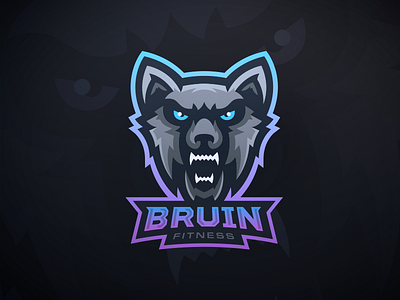 Bruin Fitness - Wolf Mascot Logo bruin dog ears esports fangs fitness gaming lgoo mascot teeth wolf