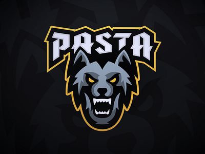 PastaOW - Wolf Mascot Logo esports gaming gray howl logo mascot night pasta sports twitch typography wolf