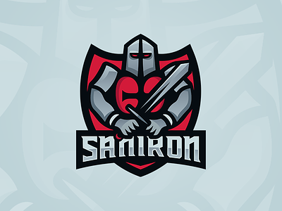 SanIron - Knights Templar Mascot Logo Design design esports evil knights logo mascot metal red shield sports sword templar