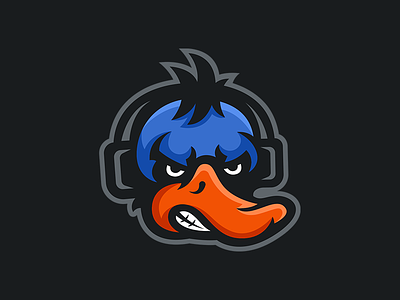 Zephox - Duck Mascot Logo Design angry design duck esports gaming headphones logo mascot quack sports