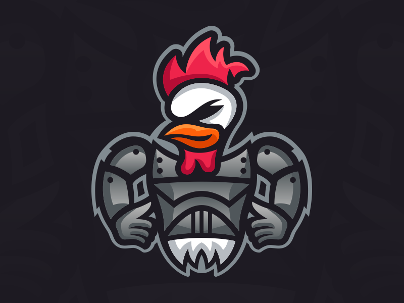 MasterOfNuggets - Chicken Knight Mascot Logo illustration sport shield graphic identity branding design mascot sports esports gaming logo