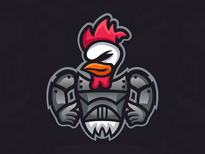 MasterOfNuggets - Chicken Knight Mascot Logo branding design esports gaming graphic identity illustration logo mascot shield sport sports