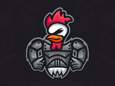 MasterOfNuggets - Chicken Knight Mascot Logo