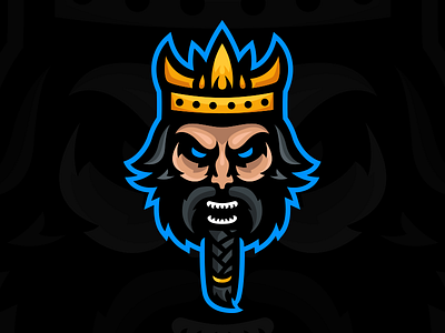 Ragnar - Viking King Mascot Logo branding design esports gaming graphic identity illustration king logo mascot shield sports viking
