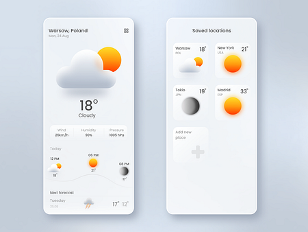 Weather Forecast Mobile App by Jan Szczypka on Dribbble