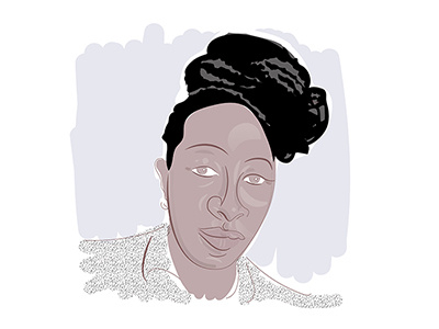Quick illustration african american female black poc