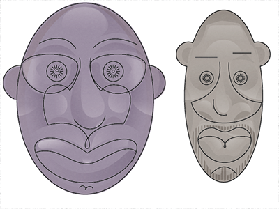 2 Faces adobe illustrator african american vector