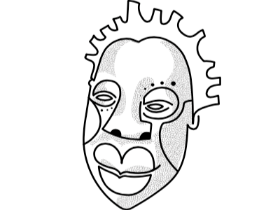 Just a mask. That's all. adobe illustrator african american illustration line art