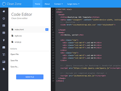 Code Editor clean code code editor editor ide layout sidebar source code template