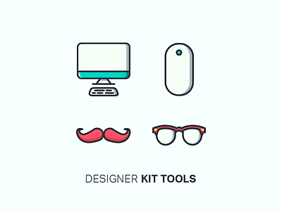 Outline Icons computer designer glasses icon iconset mouse moustache outline