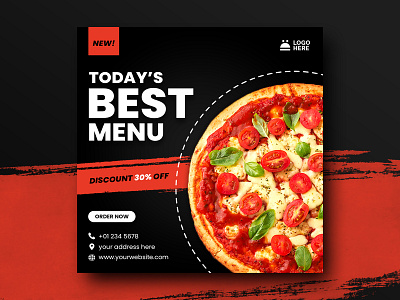Food Menu Social Media Post Design Template ads advertisement banner designer food layout promotions restaurant social media templates web