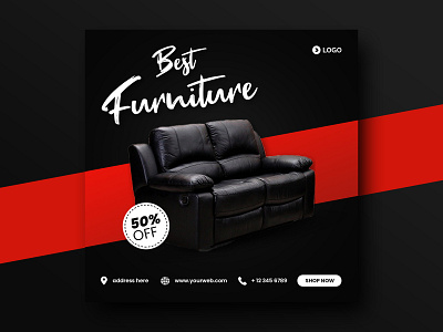 Furniture Social Media Post Banner Design ads advertisement banner business furniture layout promotion sale social media sofa