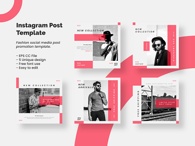Modern and minimalist red fashion instagram post ads advertisement banner business collection fashion layout promotion sale social media