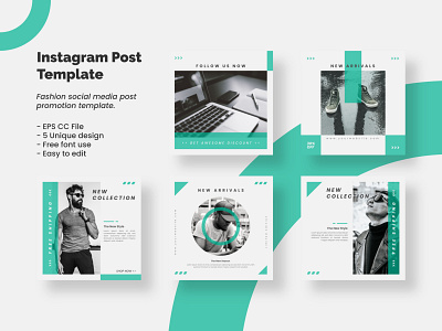 Modern and minimalist green fashion instagram post ads advertisement banner business collection fashion layout promotion sale social media
