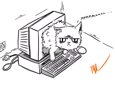 Cat Stuck in a Computer cat cats computer funny