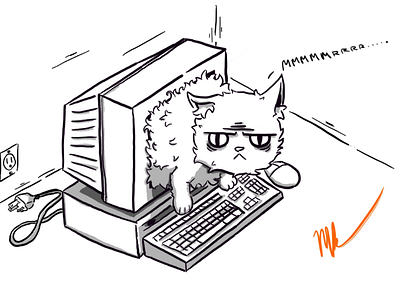 Cat Stuck in a Computer