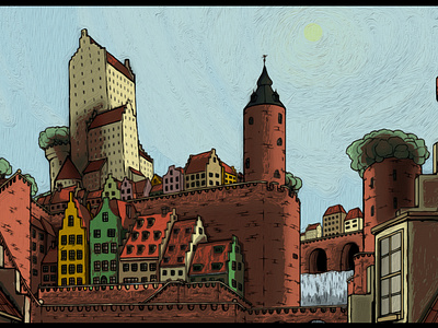 Fantasy City 2 artwork design fantasy illustration magic