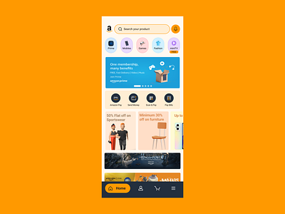 Amazon App Redesign 3d character 3d icons amazon clean ui design illustration material minimal ui ui design user experience user interface ux ux design