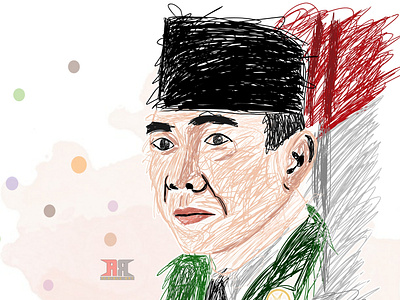 Dr. Ir. H. Soekarno - Scribble Art design illustration scribble art vector