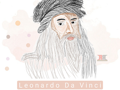 Leonardo Da Vinci_ ScribbleArt design illustration scribble art vector