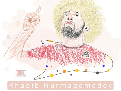 Khabib Nurmagomedov Scribble Art design illustration new popular shot scribble art style vector