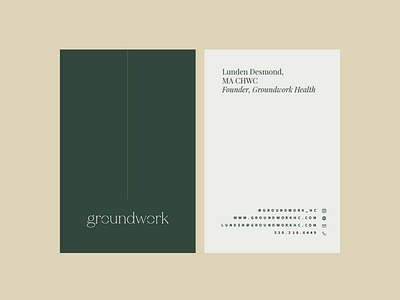 Groundwork Health | Business Cards, Flatlay brand design brand identity branding branding and identity business card design logo