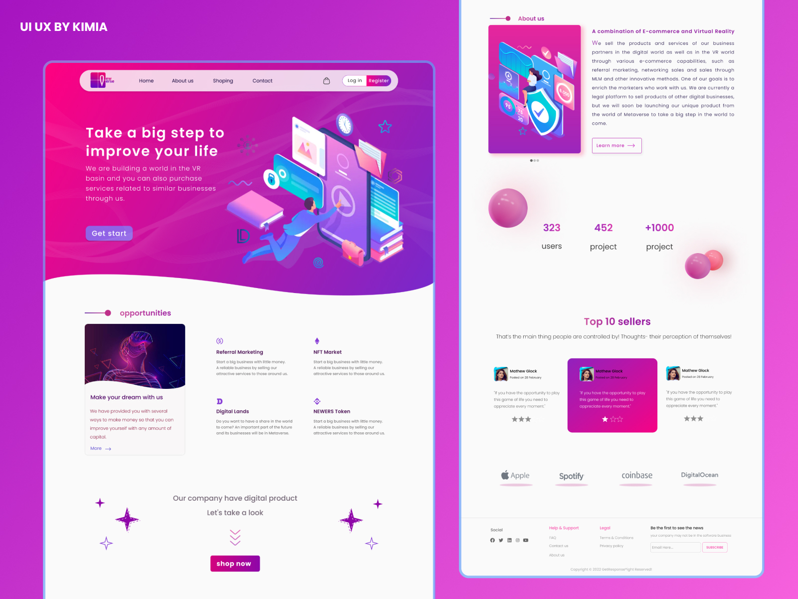 Webpage design by Kimia jokar on Dribbble