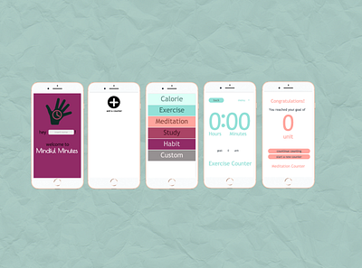 Mindful Minutes App app development app ui app ux branding logo