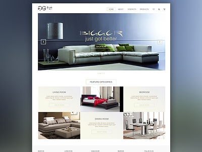 Furniture shoping homepage features homepage product shop ui web wesite