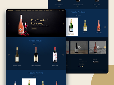 Landing page for a Wine and Spirits agency