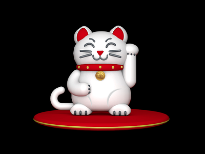 LUCKY CAT - MANEKI NEKO 3d 3d artist cinema 4d japanese art