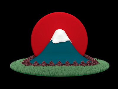 MOUNT FUJI 3d 3d animation 3d artist artist cinema 4d modelling