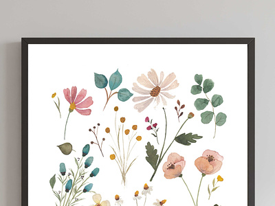 tinny flowers colored design floral flowers illustration watercolor watercolors