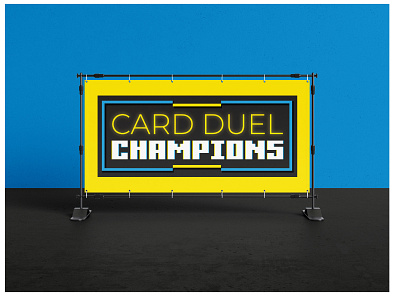 Card Duel Champions Logo graphic design logo design retro video game