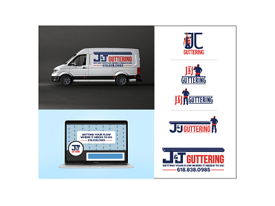 J&J Guttering construction graphic design guttering logo design