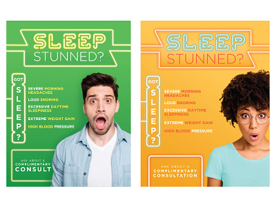 Sleep Stunned colorful dental graphic design neon poster sleep apnea sleep stunned