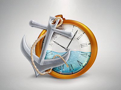 Anchor and clock anchor clock enter icon minute oz1on rope second water waterproof