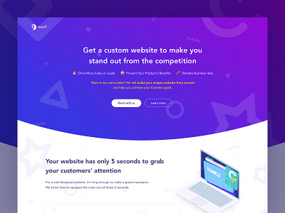 Digital and CRO Agency - Landing Page clean explosion header hero illustration image interface isometric landing page landing page ui macbook particles product card promo site shapes ui uiux user web webdesign